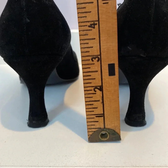 Stuart Weitzman black suede peep toe size 10M - Picture 13 of 13